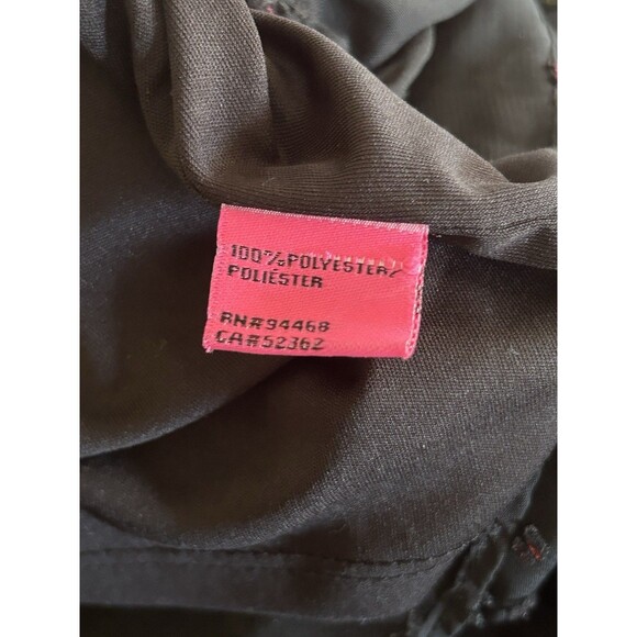 Betsey Johnson Black Rainbow Clip Dot Ruffled Dress High Neck Sheer Size 10 Midi - Picture 9 of 12